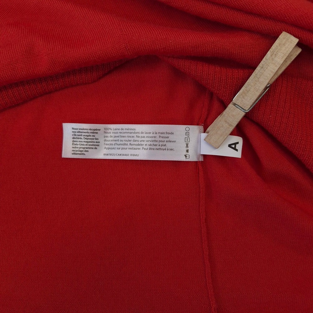 Eileen Fisher Sweater Red Orange Merino Wool Medium Crew Neck Minimalist Classic - Picture 5 of 11
